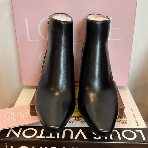 LOUISE ET CIE Lenah Square Toe Bootie in Black Size 8 New WITHOUT The Box - Picture 3 of 8